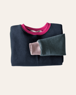 Sweat Enfant, 6 ans, Molleton marine et vert pailleté