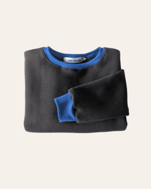 Sweat Enfant, 6 ans, Molleton marron et bleu cobalt