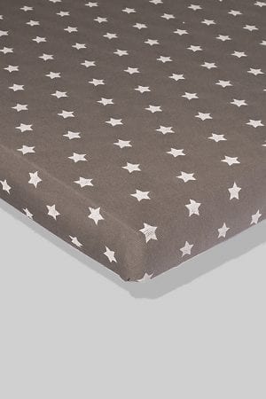 סדין לתינוק - אפור כוכבים - מיטת תינוק/מיטת מעבר | עריסה