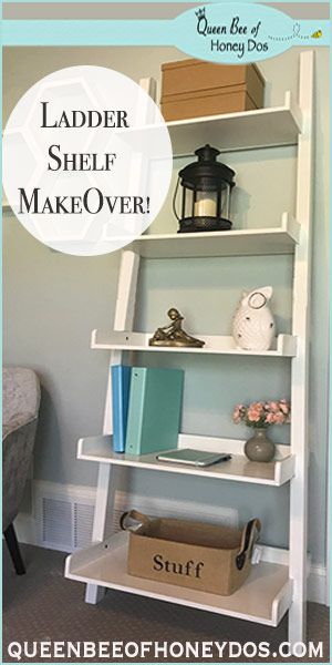 Ladder Shelf Makeover | DIY | painting | woodworking | office 