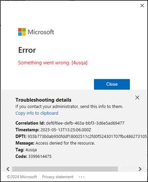 Classic Outlook Error Something went wrong 4usqa