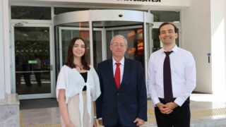 (SOL BAŞTAN) ÖZGE ÖZTÜRK, FABRİZİO PİNTO VE CENGİZ YILDIRIM
