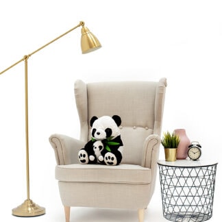 Panda with baby - white black, 70 cm