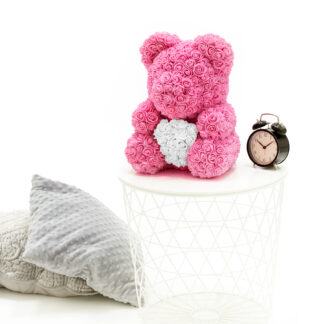 Rose Bear - pink red, 40 cm