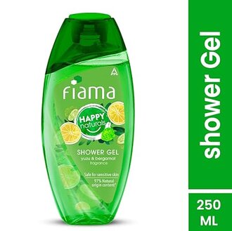 Fiama Happy Naturals Body Wash Shower Gel, 250ml, Yuzu and Bergamot, Body Wash for Women & Men, 97% Natural Origin Content, Safe on Sensitive Skin Bodywash - Image 2