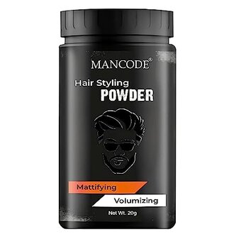 Mancode Hair Volumizing Powder Wax strong hold | Matte Finish | 24 hrs hold | 100% natural & safe hair styling powder