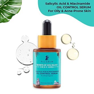 Pilgrim 2% Salicylic Acid + 3% Niacinamide Oil Control Serum For Oily & Acne-Prone Skin For Unisex Of All Skin Types, Korean Skin Care, 30ml - Image 2