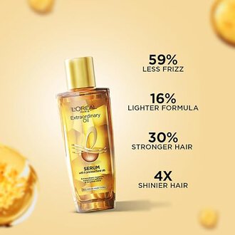 L'Oreal Paris Serum, Protection and Shine, For Dry, Flyaway & Frizzy Hair, With 6 Rare Flower Oils, Extraordinary Oil, 30ml - Image 2