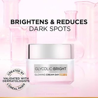 L'Oreal Paris Glycolic Bright Day Cream with SPF 17, 15ml |Skin Brightening Cream with Glycolic Acid that Visibly Minimizes Spots & Reveals Even Toned Skin - Image 2