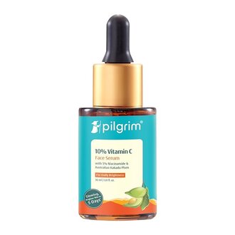 Pilgrim 10% Vitamin C Face Serum For Daily Brightness 30 ml | Face serum for glowing skin | Reduces Dark Spots & Evens Skin Tone | Fragrance Free | For Men and Women | All Skin Types |