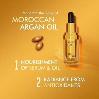 LAKMÉ Absolute Argan Oil Radiance Overnight Oil-in-Face Serum With Moroccan Argan Oil, Nourishes And Brightens Skin, Lightweight, Non Greasy, 15 ml, (24004) - Image 4