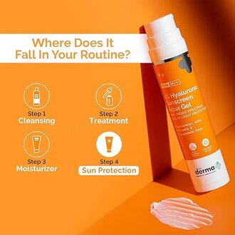The Derma Co 1% Hyaluronic Sunscreen Aqua Ultra Light Gel with SPF 50 PA++++ For Broad Spectrum, UV A, UV B & Blue Light Protection - 50g(dermaco) - Image 3