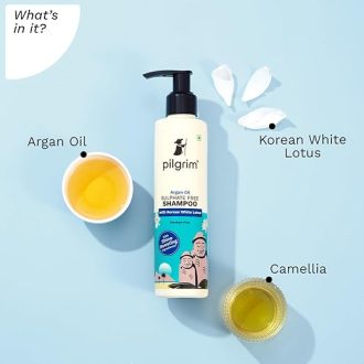 Pilgrim Mild Sulphate Free Shampoo (Argan Oil) For Dry Frizzy Hair, Men and Women, No Sulphate No Paraben, Korean Beauty Secrets (Shampoo), 200ml - Image 2