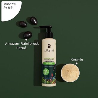 Pilgrim Patuá & Keratin Hair SMOOTHENING SHAMPOO for Dry & Frizzy hair | Sulphate & Paraben free shampoo for Women & Men | Shampoo for hair Smoothening & healthy scalp | 200 ml - Image 3