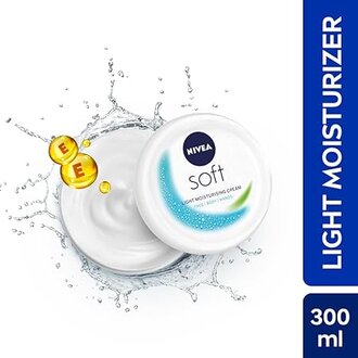 NIVEA Soft Light Moisturizer, 300 ml, for Face, Hand & Body, Non-Greasy Cream with Vitamin E & Jojoba Oil for Instant Hydration - Image 2