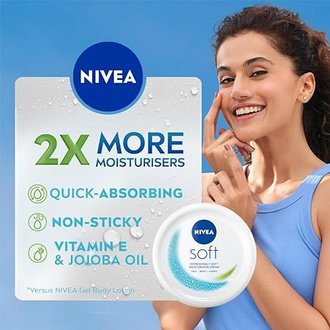 NIVEA Soft Light Moisturizer 500ml | For Face, Hand & Body, Instant Hydration | Non-Greasy Cream | With Vitamin E & Jojoba Oil | All Skin Types - Image 5