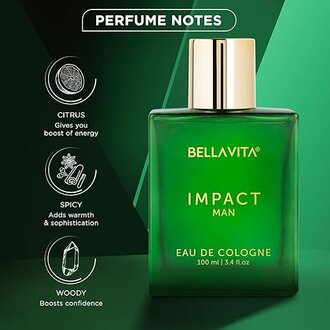 Bella Vita Luxury IMPACT MAN Eau De Cologne Perfume with Mandarin Orange, Patchouli, Cedar | Woody, Citrusy Long Lasting EDC Fragrance Scent for Men 100Ml - Image 2