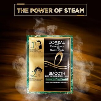 L'Oreal Paris Professional Nourishing Treatment, For Smooth & Straight Frizz-Free hair, Paraben Free, With Precious Essential Oils, Extraordinary Oil Smooth Steam Mask, 20ml + 40g - Image 3