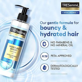 TRESemme HYALURONIC Moisture Boost Shampoo, with Hyaluronic Acid, Sulphate Free & Paraben Free, for Dry Hair, 370 ml - Image 2