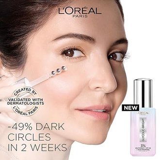 L’Oréal Paris Glycolic Bright Dark Circle Eye Serum with 3% [GLYCOLIC + VIT CG + NIACINAMIDE], 20ml - Image 4