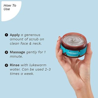 Pilgrim Face Scrub for De Tan, Exfoliation, Glowing Skin, Blackhead Removal, Dry, Oily, Combination Skin, Men and Women, Korean Beauty Secrets, 100g - Image 4