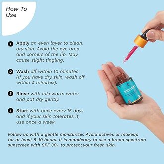 Pilgrim 25% AHA + 2% BHA + 5% PHA Peeling Solution for Face | 10-Minute Facial | Chemical peel for face for glowing skin | Exfoliating serum| Men & Women | At-home facial | 30ml - Image 6