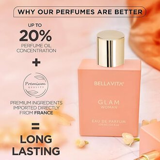 Bella Vita Luxury GLAM Woman Eau De Parfum with African Orange, Jasmine & Patchouli|Premium, Long Lasting Floral & Woody Fragrance EDP for Women, 100ML - Image 3