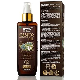 Wow Skin Science 100% Pure Castor Oil - Pure Cold Pressed Oil Blend and Hexane Free -Supports Healthier Hair, Eyelashes, Skin & Nails | No Mineral Oil & Silicones - 200 ml - Image 5