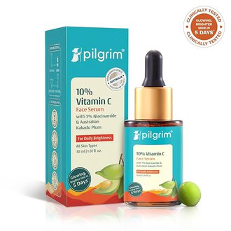 Pilgrim 10% Vitamin C Face Serum For Daily Brightness 30 ml | Face serum for glowing skin | Reduces Dark Spots & Evens Skin Tone | Fragrance Free | For Men and Women | All Skin Types | - Image 3