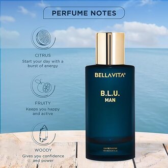 Bella Vita Luxury B.L.U Men Eau De Parfum Liquid Perfume With Lemon, Apple, Musk|Fresh, Refreshing, Energising Long Lasting Edp Fragrance Scent 100Ml - Image 2