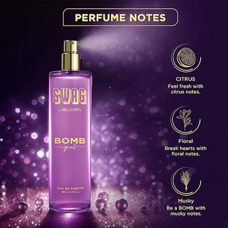 Bella Vita Luxury SWAG BOMB Eau De Parfum Perfume for Woman with Bergamot, Rose, Patchouli & Vanilla|Musky Premium Long Lasting Fragrance Scent 100 ML - Image 3
