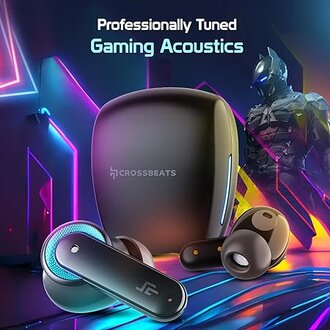 CrossBeats Fury Latest True Wireless Gaming Earbuds, 30ms Ultra Low Latency Noise Cancelling Bluetooth Earbuds with 6 Microphones, AAC, Dual Modes RGB Light, 80hr Playtime, Fast Charge (Black) - Image 3