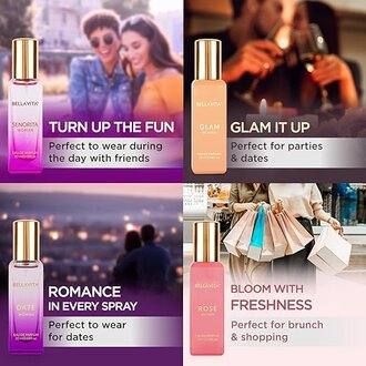 Bella Vita Luxury Woman Eau De Parfum Gift Set 4x20 ml for Women with Date, Senorita, Glam, Rose Perfume|Floral, Fruity Long Lasting EDP Fragrance Scent - Image 4