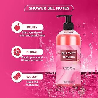 Bella Vita Luxury Senorita Woman Body Wash Refreshing Shower Gel for Deep Cleansing, Hydrating, Moisturising, Softer & Smoother Skin with Aloe Vera 500 Ml - Image 3
