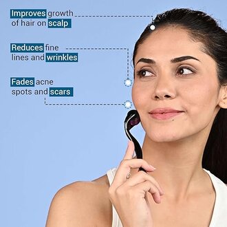 Sotrue Derma Roller For Hair Growth 1 mm with 540 Stainless Steel Needles | Repairs Damaged Hair, Activates Hair Follicles | For Hair Fall & Hair Thickening | Reduces Acne Scars | Safe & Effective To Use - Image 5