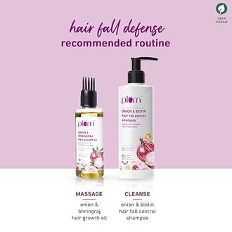 Plum Onion Hair Oil for Hair Fall and Regrowth with Bhringraj Oil, Curry Leaves and Alma Oil I Hair Growth Oil I For Women and Men | Paraben Free I 100ml - Image 2