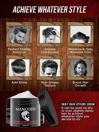 Man Code Hair Styling Cream Daily Hair Styling Cream for Men, Soft Smooth Glossy Hair Nourishes and Moisturizes Hairs Enriched with Vitamins Shea Walnut Argan, 100g (Pack of 1) - Image 5