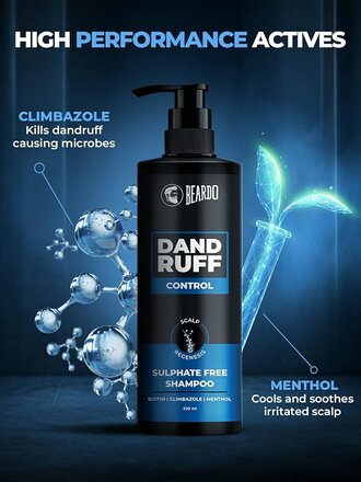 Beardo Dandruff Control Sulphate Free Shampoo for men 200 ml | Anti Dandruff | Sulphate and Paraben Free | Menthol & Biotin for Dandruff Control & Itchy Scalp - Image 3