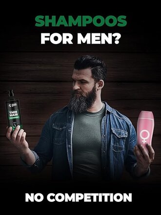 Beardo Thin Hair Thickening Sulphate free Shampoo, 200 ml | Keratin Shampoo for men | Sulphate and Paraben Free Shampoo | Biotin & Saw Palmetto For Strong & Thick Hair - Image 3