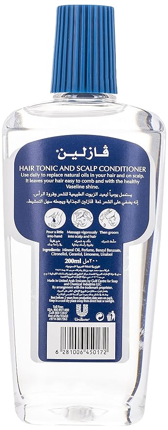 Vaseline Hair Tonic & Scalp Conditioner For Dry Hair (Rose), 200Ml, 1 Count - Image 3