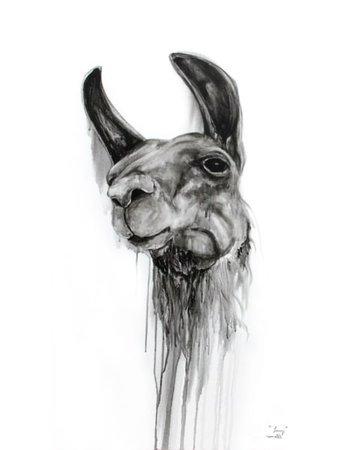 kristin llamas wall art painting of llama