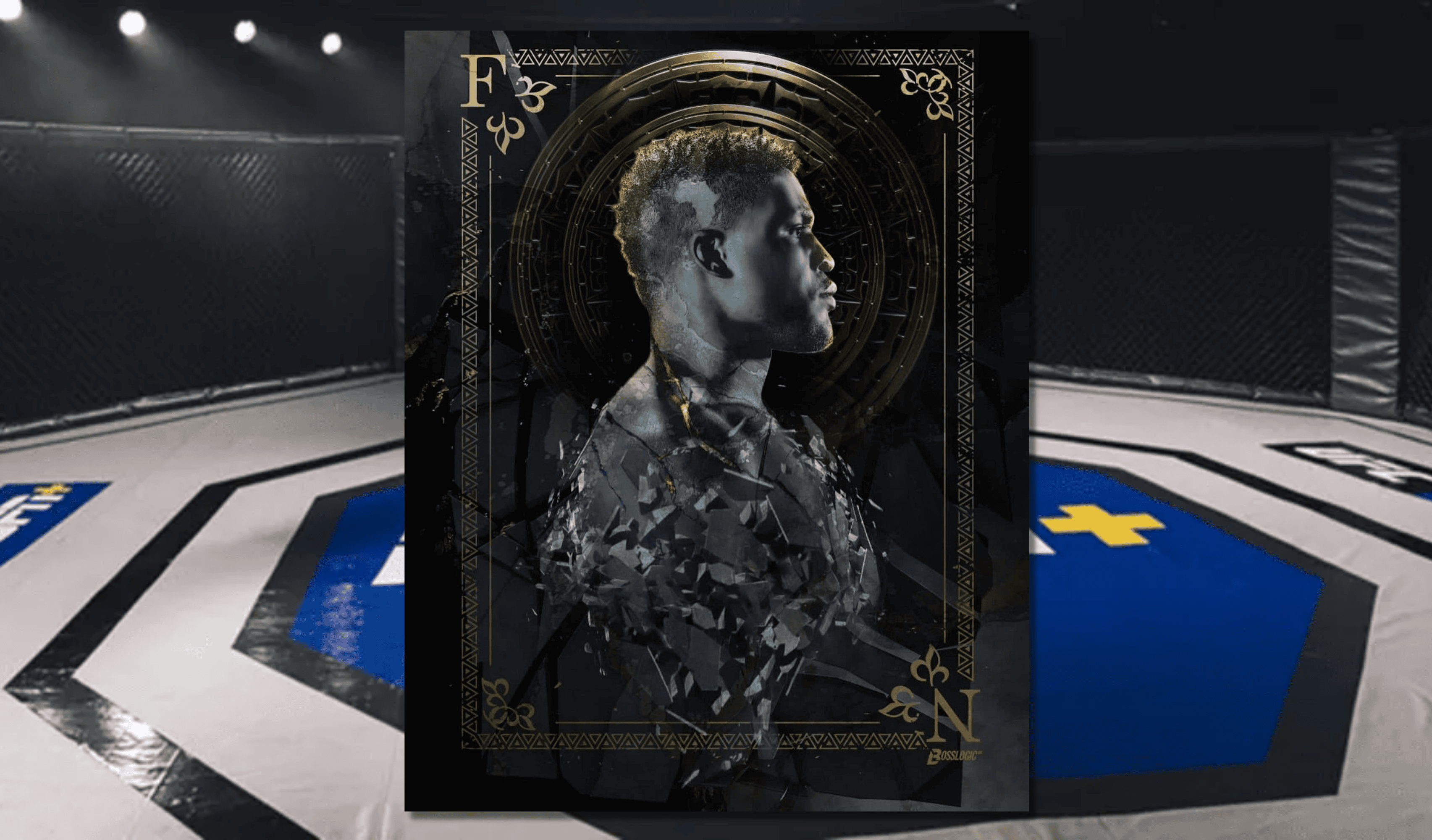 One-of-one NFT art featuring UFC heavyweight contender Francis Ngannou