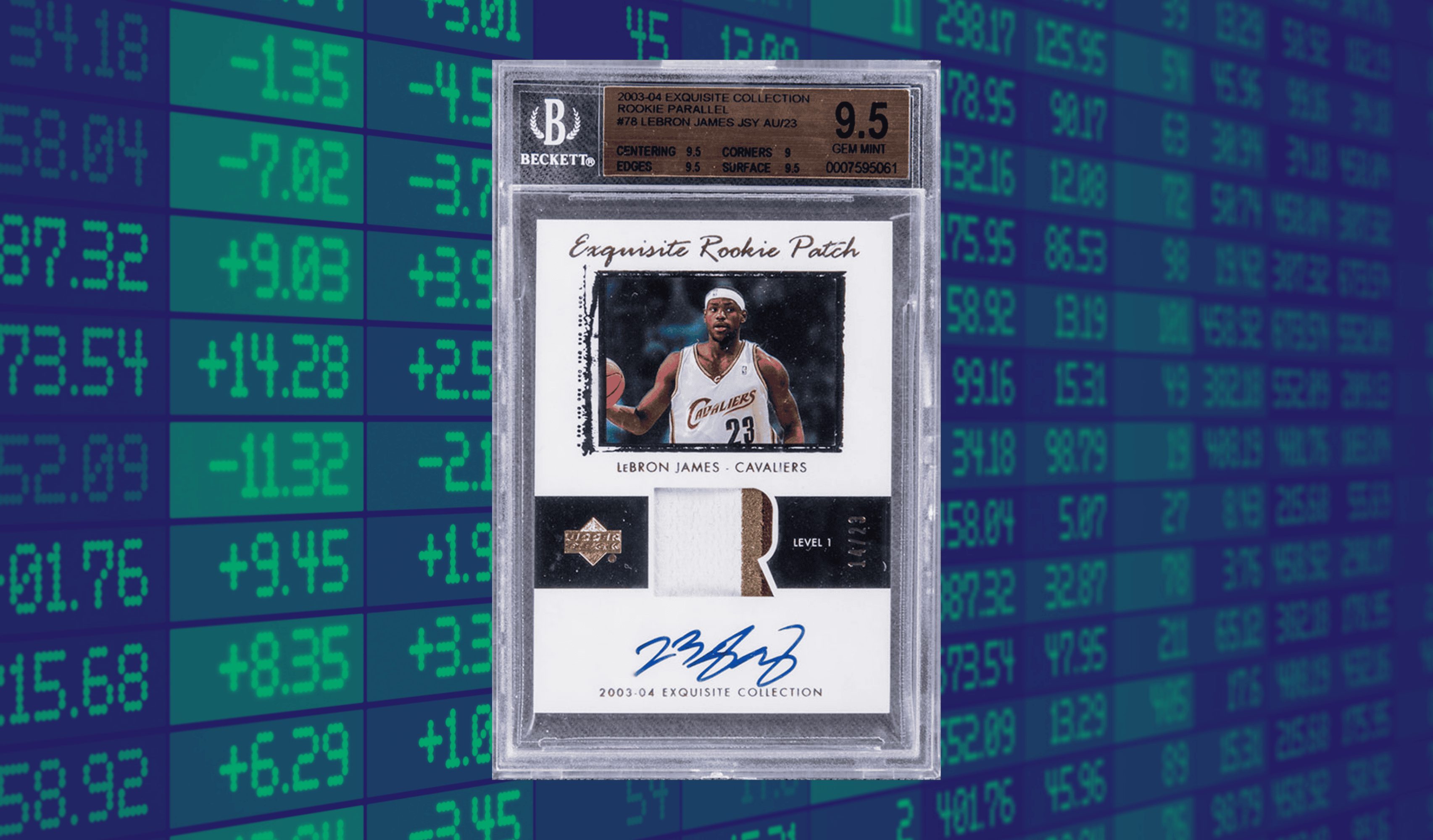 LeBron James Upper Deck Exquisite Collection Rookie Patch card