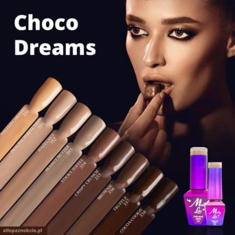 zestaw lakierów hybrydowych w kolorze czekolady choco dreams