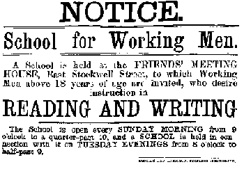 early poster advertising an adult school, believed to be in the public domain