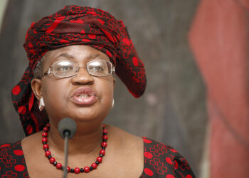 Managing Director of the World Bank Ngozi Okonjo-Iweala speaks during a news conference in Tirana Monday, Jan. 10, 2011. (AP Photo/Hektor Pustina)