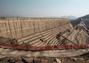 A general view of the Grand Ethiopian Renaissance Dam near Guba in Ethiopia. (Photo by EDUARDO SOTERAS / AFP)