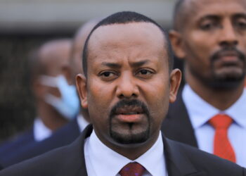 FILE PHOTO: Ethiopian Prime Minister Abiy Ahmed arrives for the inauguration ceremony of the Meskel square, marking the last election rally he will hold in Addis Ababa, Ethiopia, June 13, 2021. REUTERS/Tiksa Negeri