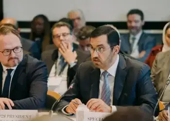COP28 President-Designate delivers opening remarks at Copenhagen Climate Ministerial. Image courtesy WAM.