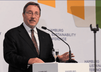 Administrator of United Nations Development Programme (UNDP) Achim Steiner delivers the keynote speech at the Hamburg Sustainability Conference in Hamburg, Germany, October 7, 2024. REUTERS/Fabian Bimmer